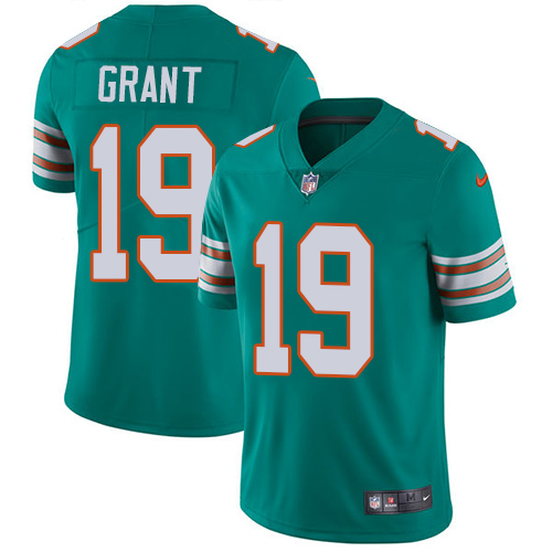 Nike Miami Dolphins #19 Jakeem Grant Aqua Green Alternate Men Stitched NFL Vapor Untouchable Limited Jersey